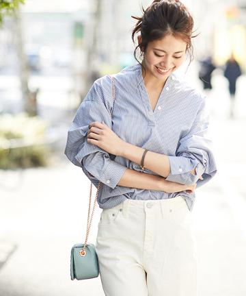 ストライプドビーシャツ