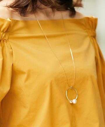 ネジリパールロングネックレス