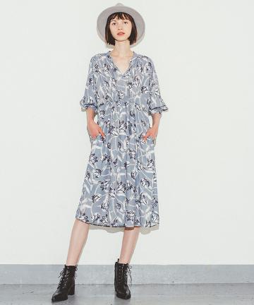 【Omekashi】チューリップ柄ワンピース