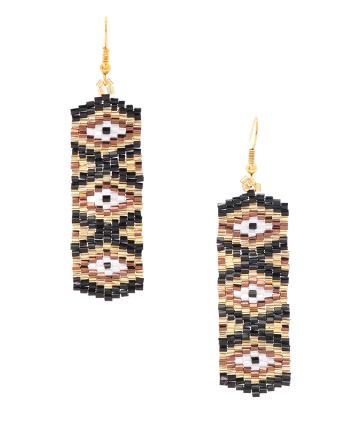【Omekashi】ルックロングビーズピアス