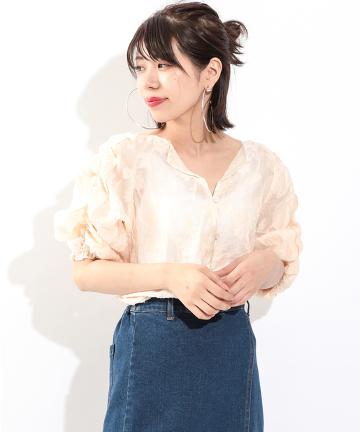 フラワーシャギーブラウス