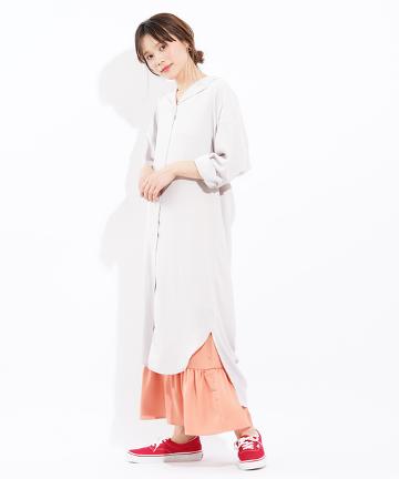 【Omekashi】開襟シャツワンピース