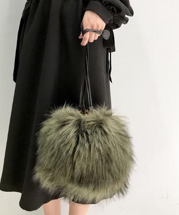 リング巾着ファーショルダー
