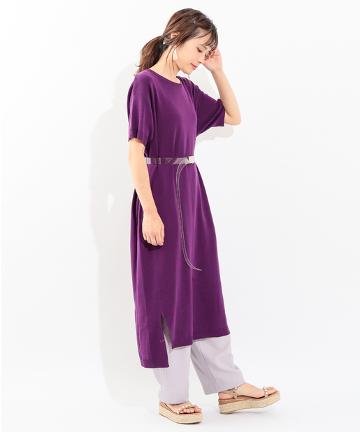 【Omekashi】スリットニットOP