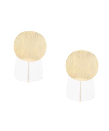 変形サークルクリアパーツイヤリング