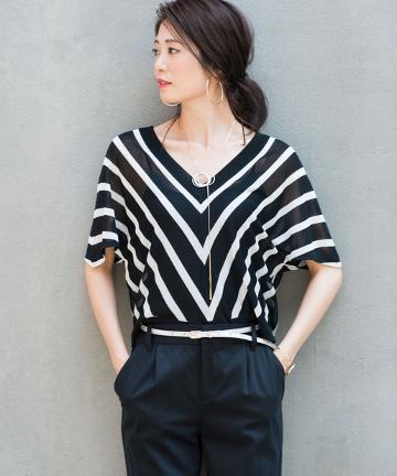 ボーダーバイヤスニット