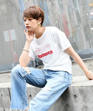 'Mallorca'プリントTシャツ