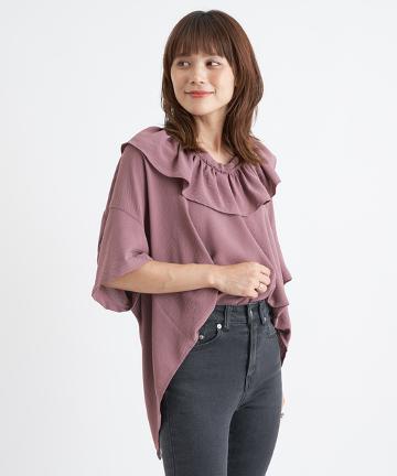 【Omekashi】衿フリル2wayブラウス