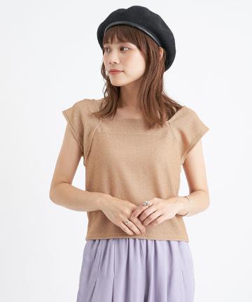【Omekashi】ラメスクエアＴシャツ