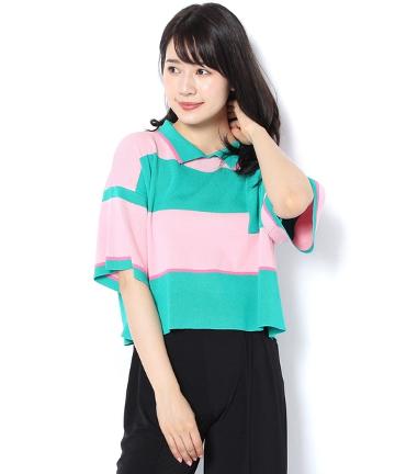 ボーダーニットポロ