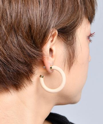 ウッドフープピアス