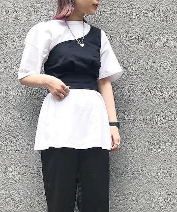 綿ツイルワンショルダービスチェ