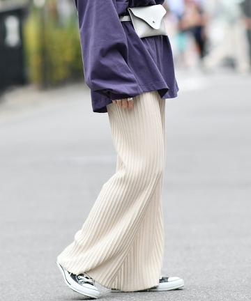 【Lillou掲載】リブニットワイドパンツ