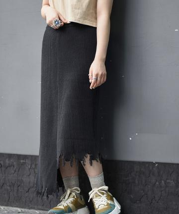 ダメージアシメニットスカート