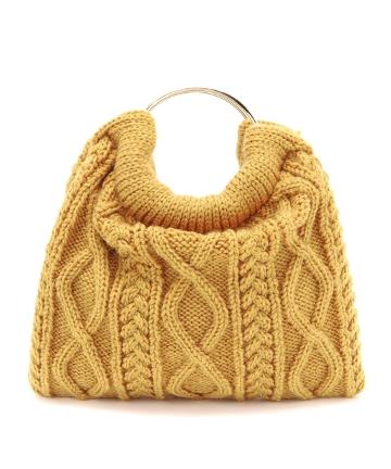 ケーブルニットバッグ