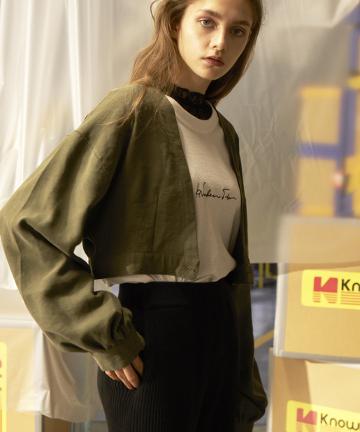 レーヨン混Vカーディガン