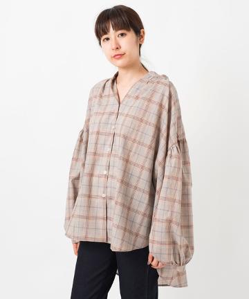チェックボリュームシャツ