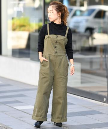 綿ツイル2WAYサロペット