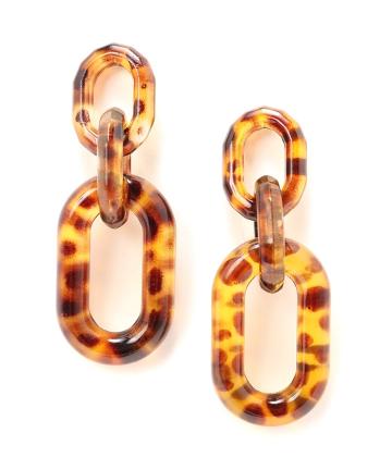 べっ甲チェーンピアス