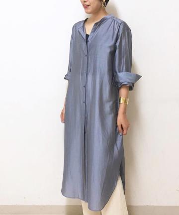 テンセルロングシャツワンピース