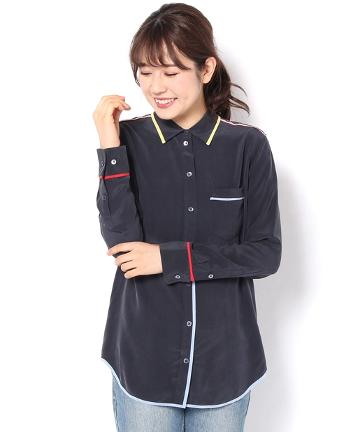 EQUIPMENT　ライン長袖シャツ