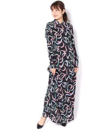 EQUIPMENT　柄ロングドレス
