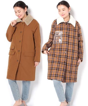 TELA リバーシブルチェックロングコート
