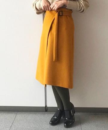 【TELA】ウールラップスカート