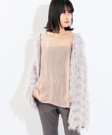 シアーブラウス×ニットキャミセット