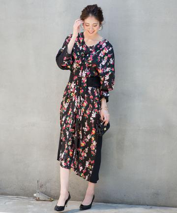 【PEELSLOWLY】リバーシブル花柄ワンピース