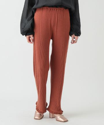 エフォートレスパンツーケーブルリブニット