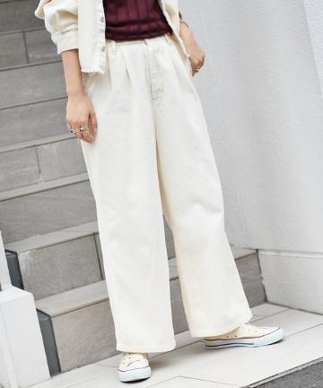 【Lillou掲載】太畝コーデュロイワイドパンツ