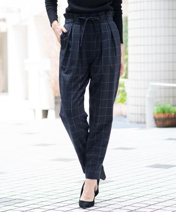 ラメチェックパンツ