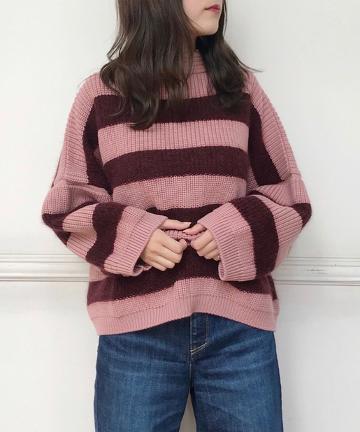 【KARINROCKE】ショートボーダーニット