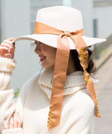 【SENSI STUDIO】ウールリボンハット