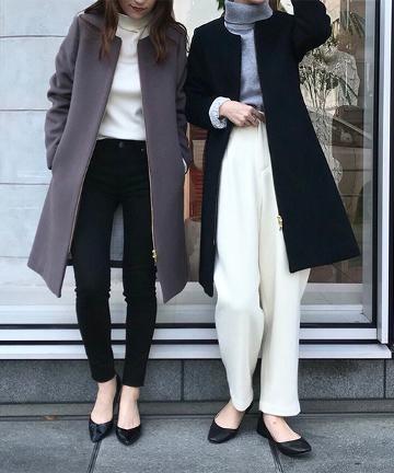 ウールノーカラーコート