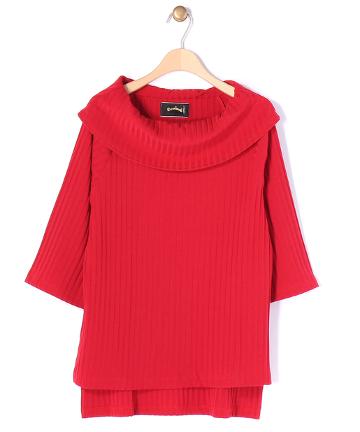 リブオフショルプルオーバ