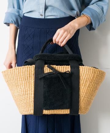 【MUUN】GEORGE SKIPI SEEP ボアポーチ付きかごバッグ