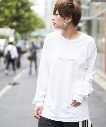EYESLIPSHANDS TEE/ロゴプリントTシャツ/バックプリント