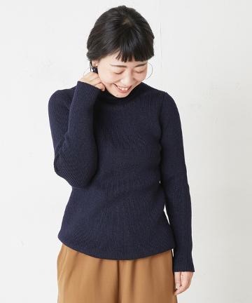 リブタートルニット