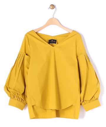 【Omekashi】タイプライター袖ボリュームブラウス