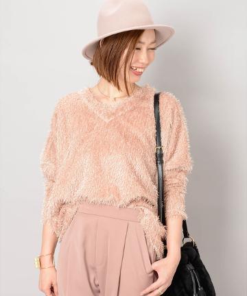 【Omekashi】シャギーニットソー