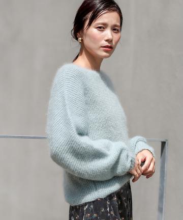 【Omekashi】Kモヘアホールガーメントドルマンニット