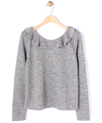 【Omekashi】衿フリルニットソー