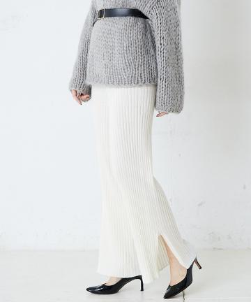 ワイドリブニットパンツ