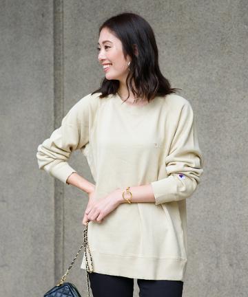 【Champion】ラグランクルーネックスウェット