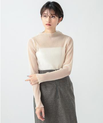 ラメプリーツボトルネックPO