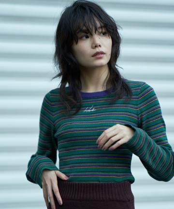 マルチボーダーコンパクトニット