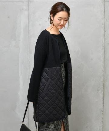 圧縮キルトジャケットコート