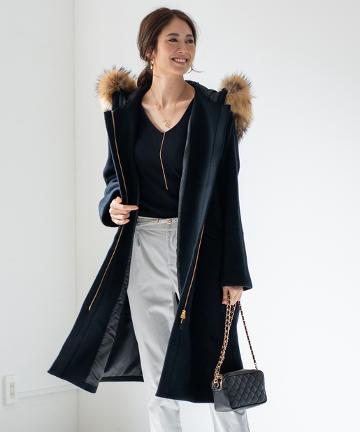 ファー付フードコート